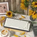 MAC Brief White 104+32 XDA Profile Keycap Set PBT Dye-subbed for Keyboard English/Japanese/Korean/Russian/French/Spanish/German/Portuguese